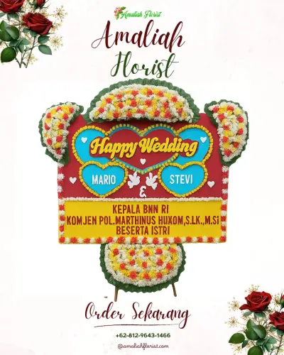 Karangan Papan Bunga Pernikahan di Kepakisan